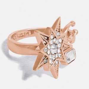 Coach Signature Swarovski Star Ring